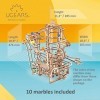 UGEARS Marble Run Spiral Hoist - Quatrième piste de marbre en bois Kit de modèle de puzzle 3D avec billes de verre colorées -