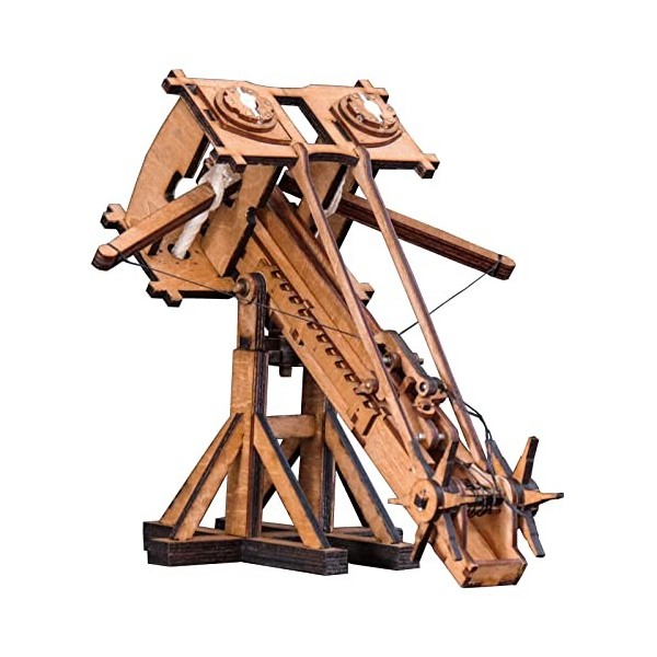 YAQUMW Mini Baliste Romaine Lanceur de Missiles Europe Chariot de Siège Médiéval en Bois DIY 3D Puzzles Modèle Kits Projets S