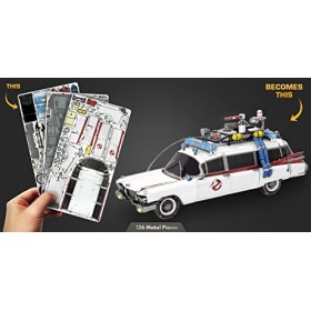 Metal Earth Puzzle 3D Voiture Ecto-1 Puzzle en Métal de Ghostbusters Maquettes à construire pour Adultes Niveau Modéré 16 x 5