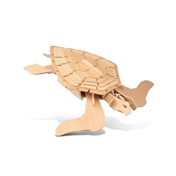 Puzzled Green Turtle Wooden 3D Puzzle Construction Kit