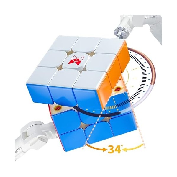 Aigidusansu QY Toys Tornado V3 3x3x3 Maglev Speed ​​Cube Professionnel Double Système de Réglage Cube Magique Magnétique sans