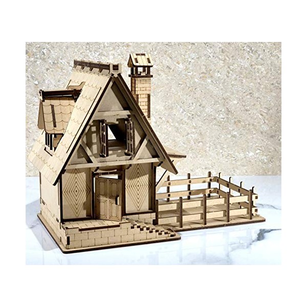 StonKraft Puzzle 3D Maison en bois Décoration de la maison Jouet de construction Kit de modélisation Projet scolaire Facile à