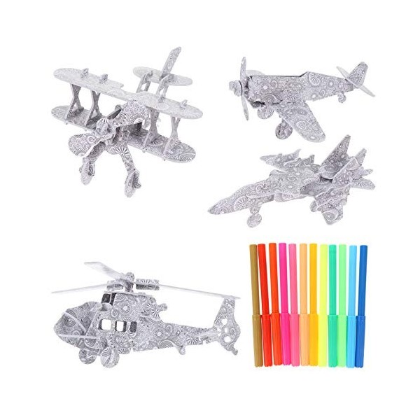 Gadpiparty 12 Pièces Puzzle Stéréo 3D Puzzle De Graffitis en Papier Construire Un Puzzle 3D Jouets Éducatifs Artisanat De Pei