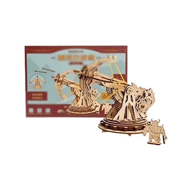 Puzzles en Bois 3D Kits de modèles mécaniques de catapulte créative Modèle Cadeau Puzzles 3D Pièces mécaniques semboîtent Pa