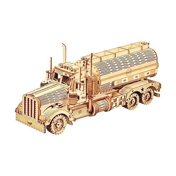 KaAfaL Jigsaw Tank Truck Tirelire Puzzles en Bois 3D Kit de modèle de pétrolier Kit de véhicule à Construire soi-même, Casse-