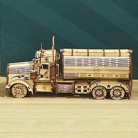 KaAfaL Jigsaw Tank Truck Tirelire Puzzles en Bois 3D Kit de modèle de pétrolier Kit de véhicule à Construire soi-même, Casse-