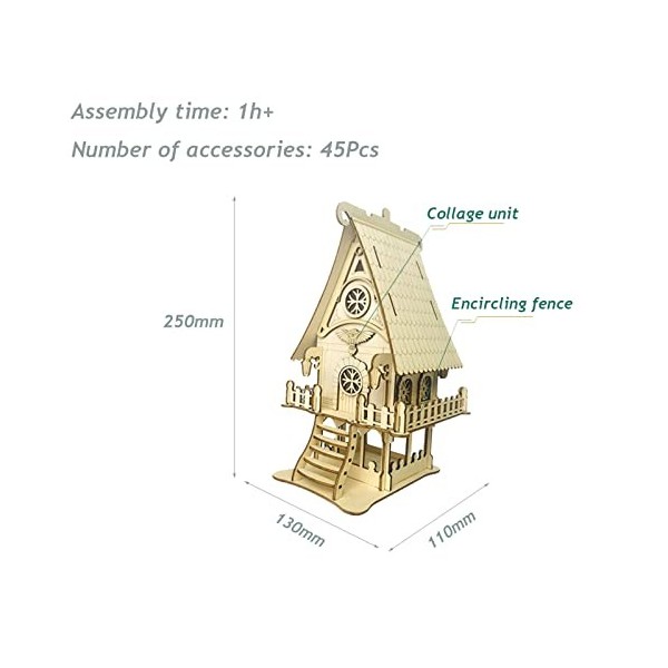 KaAfaL Puzzles 3D en Bois - Kits de Construction de Maison de Carnaval - Convient aux Adolescents, Hommes/Femmes, Familles - 