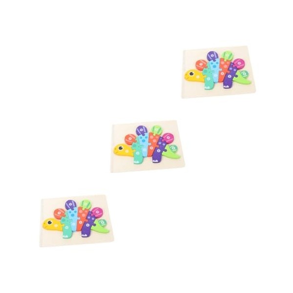 Totority 3 Ensembles Dessin Animé Dinosaure Puzzle Éducatif Bébé Jouets 3D Puzzle Enfants Éducatifs Puzzle Enfant Puzzles Mon