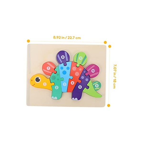 Totority 3 Ensembles Dessin Animé Dinosaure Puzzle Éducatif Bébé Jouets 3D Puzzle Enfants Éducatifs Puzzle Enfant Puzzles Mon