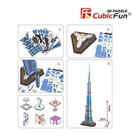 3D Puzzle Burj Khalifa LED Dubai Cubic Fun Licht Light Khalifa Tower