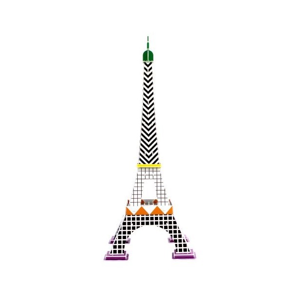 Pop Out Monde 3d – Puzzle – 3d Art Series "La Tour Eiffel avec Benja Harney – Line Pattern"