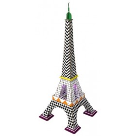 Pop Out Monde 3d&nbsp;–&nbsp;Puzzle&nbsp;–&nbsp;3d Art Series "La Tour Eiffel avec Benja Harney&nbsp;–&nbsp;Line Pattern"