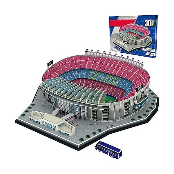 ADovz Puzzle 3D, modèle de Terrain de Football, Puzzle 3D for Adultes ou Enfants, modèle de Stade de Football de Barcelone, C