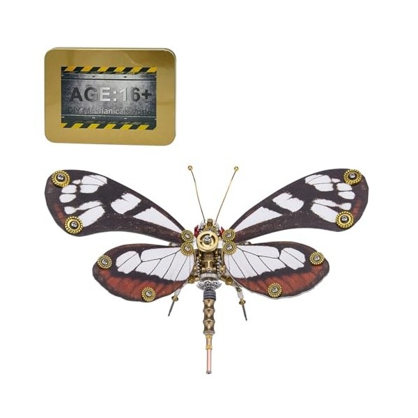 JoyMate Butterfly Puzzle 3D en métal pour adultes, puzzle mental steampunk, kit de modélisme, bricolage mécanique insecte puz