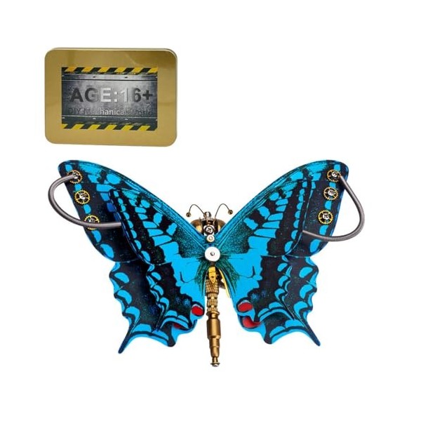 JoyMate Butterfly Puzzle 3D en métal pour adultes, puzzle mental steampunk, kit de modélisme, bricolage mécanique insecte puz