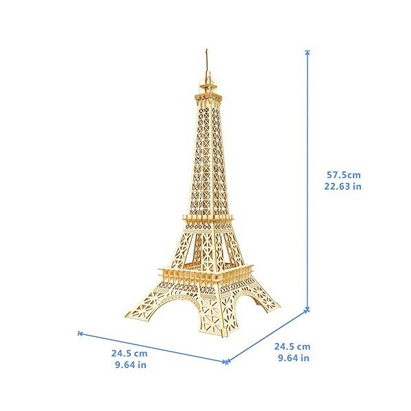 CFmoshu Puzzle 3D Petite Tour De Paris Puzzle en Bois Modèle Dassemblage De Bricolage Cadeau Jouet pour Enfants Et Adultes C