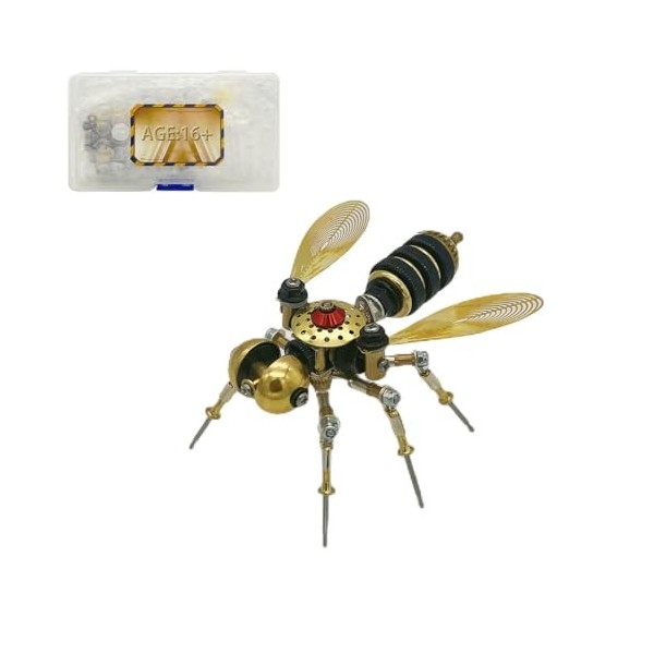 Spicyfy Puzzle 3D en Métal Insecte Steampunk, 1-2 Heures Modèle 3D en Métal Abeille Mécanique Assemblage DIY Construction Kit