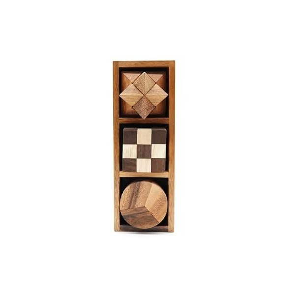 BSIRI Ensemble de puzzle 3 en 1 – Casse-tête stimulants et puzzles 3D pour adultes, jeux emboîtables pour test de QI, idéal p