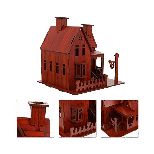 ibasenice 3 Pièces Casse-tête Maison 3D Puzzle pour Enfants Puzzles De Construction 3D Kit De Construction De Modèle De Brico