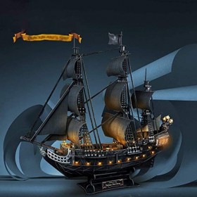 sookin 3D Puzzle Casse-TêTe Bateau Pirate Cadeau danniversaire CréAtif Kits Maquettes à Montage de Vengeance Reine Anne Meil