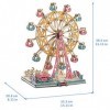 CFmoshu 3D Modèle en Bois Modèle De Grande Roue Heureux 3D Jigsaw Puzzle Jue De Construction pour Enfants Et Adultes Cadeaux 