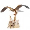 Wood Trick Liberty Eagle Puzzles en bois 3D pour adultes et enfants à construire - Mouvement mécanique des ailes - Ingénierie