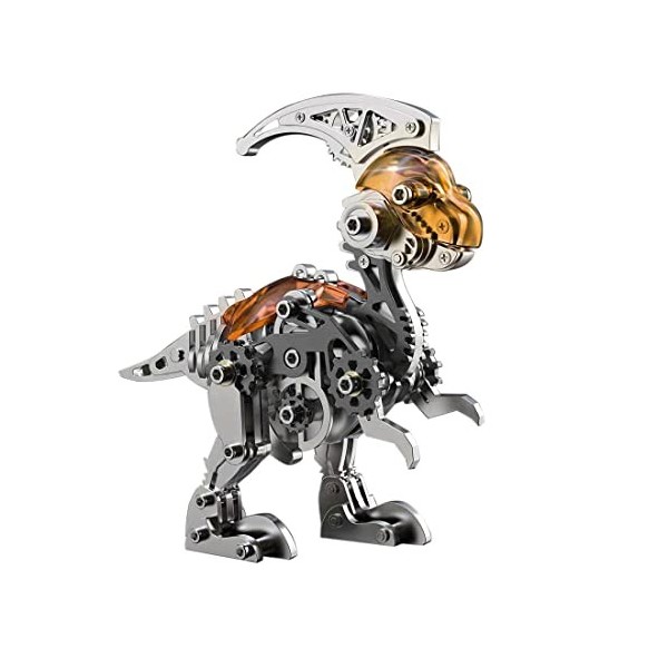 MameG Puzzle 3D en Metal Mécanique Parasaurolophus Maquette, 160 Pièces DIY Dinosaure 3D Metal Model Kit Métallique Jeu de Co