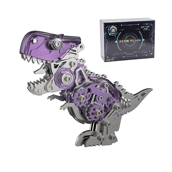 Putin Puzzle en métal dinosaure 3D pour adulte, kit de modélisation assemblé dinosaure 3D 160 pièces amovibles puzzle ornemen