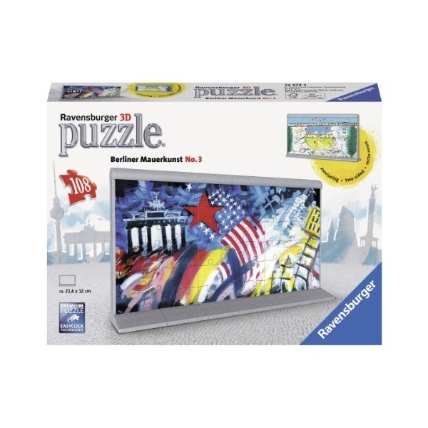 Ravensburger 12575 - Berliner Mauerkunst No.3 - 3D Puzzle Bauwerke, 108 Teile