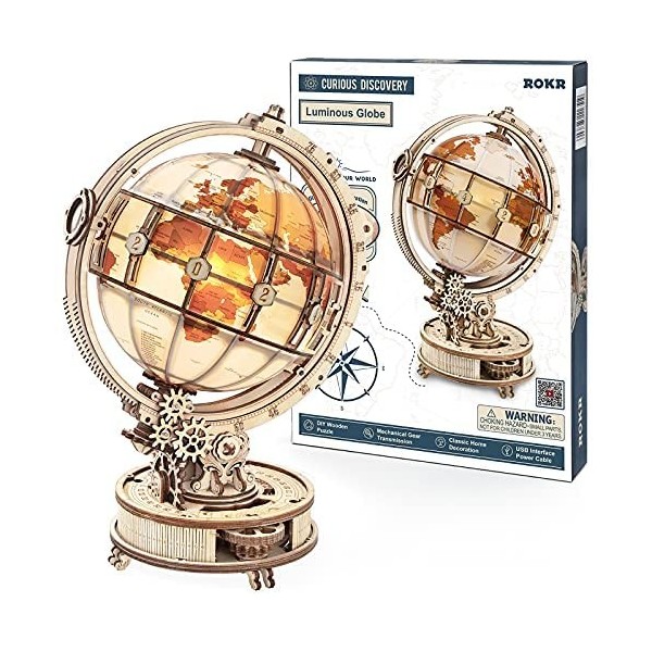 YOBBIKS Puzzle en bois avec motif ballon lumineux 3D à construire pour adultes Puzzle de Noël Cadeaux danniversaire