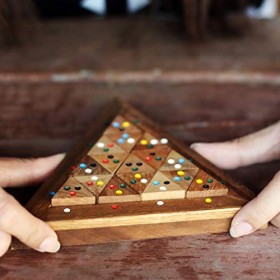 SiamMandalay Bermuda Triangle: Taquin du Cerveau 3D Fait à la Main - Bois Puzzle 3D - Casse Tete Jeu de logique. Puzzle 3D po