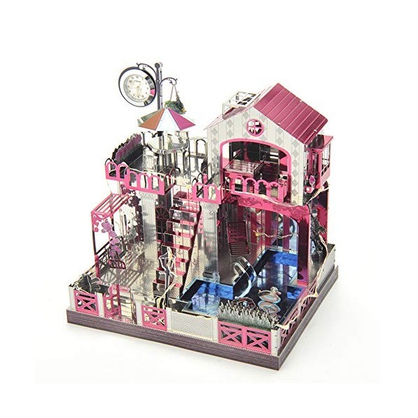 Microworld M-ichael J-ackson Rotation Music Box, Puzzle 3D en métal, Kits de modèles en métal à LED à Changement de Couleur p