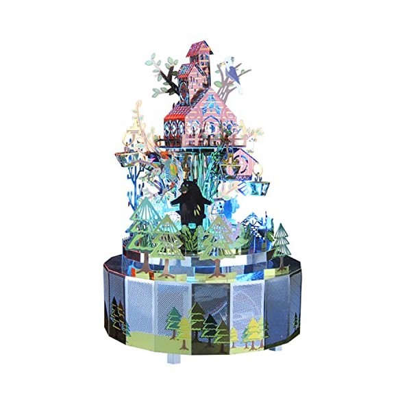 Microworld M-ichael J-ackson Rotation Music Box, Puzzle 3D en métal, Kits de modèles en métal à LED à Changement de Couleur p