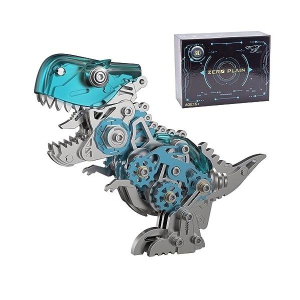 DUZU Puzzle en métal 3D pour adultes - Dinosaure DIY - En métal - Modèle 3D - Puzzle 3D - 160 pièces - Découpe laser 3D - Mod