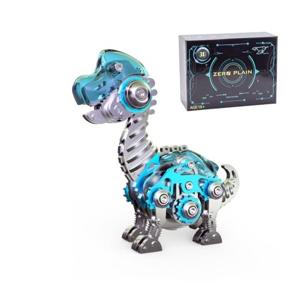 DUZU Puzzle en métal 3D pour adultes - Dinosaure DIY - En métal - Modèle 3D - Puzzle 3D - 160 pièces - Découpe laser 3D - Mod