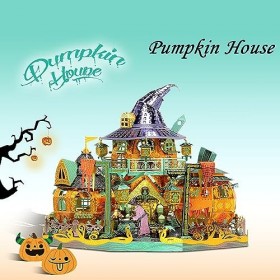 Puzzles 3D en Métal - Maison De Citrouille - Kit De Bricolage - Jouets - Puzzle 3D pour Adolescents Et Adultes - Modèle Assem