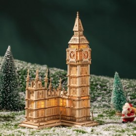 Rolife Puzzle en bois 3D Big Ben Craft Model Kits pour adultes à construire cadeau danniversaire pour la famille et les amis