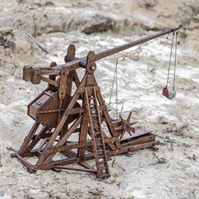 YAQUMW Le Mini Contrepoids Trébuchet Europe Armes de catapulte de Char de siège médiéval DIY 3D Kits de modèles de Puzzles en