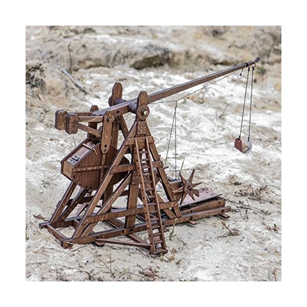 YAQUMW Le Mini Contrepoids Trébuchet Europe Armes de catapulte de Char de siège médiéval DIY 3D Kits de modèles de Puzzles en
