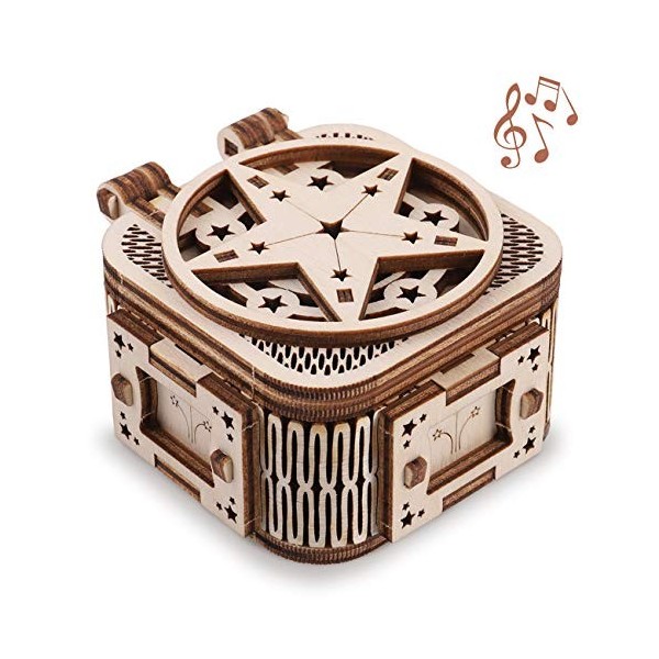 GuDoQi Boîte à Musique, Maquette 3D en Bois a Construire, Idees Cadeau DIY pour Ados et Adultes, Puzzle 3D Bois, Jouet dAsse