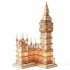 Rowood Puzzle 3D en bois pour adultes - Kit dartisanat pour adultes à partir de 14 ans - Big Ben avec LED