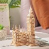 Rowood Puzzle 3D en bois pour adultes - Kit dartisanat pour adultes à partir de 14 ans - Big Ben avec LED