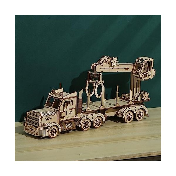 SUNDARE Puzzle 3D en Bois, 428pièces Camion Grue Kit de Maquette de Puzzle en 3D Modèle Cadeaux Créatif pour Adultes et Enfan