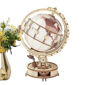 AiQima Puzzle 3D En Forme de Globe En Bois, Kits de Modèles Pour Adultes À Construire