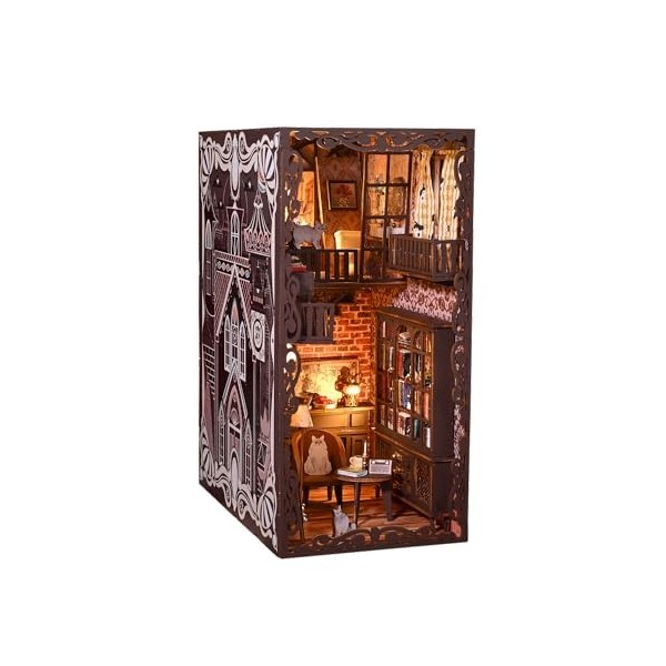 Kit de construction à faire soi-même pour le coin de livre – Puzzle 3D en bois miniature pour maison de poupée miniature pour