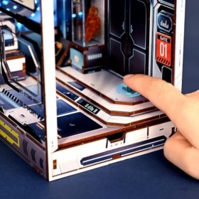 camister Kit de coins de livre DIY inspirés de lespace, puzzle 3D en bois, pour la décoration détagères, avec kits de modél