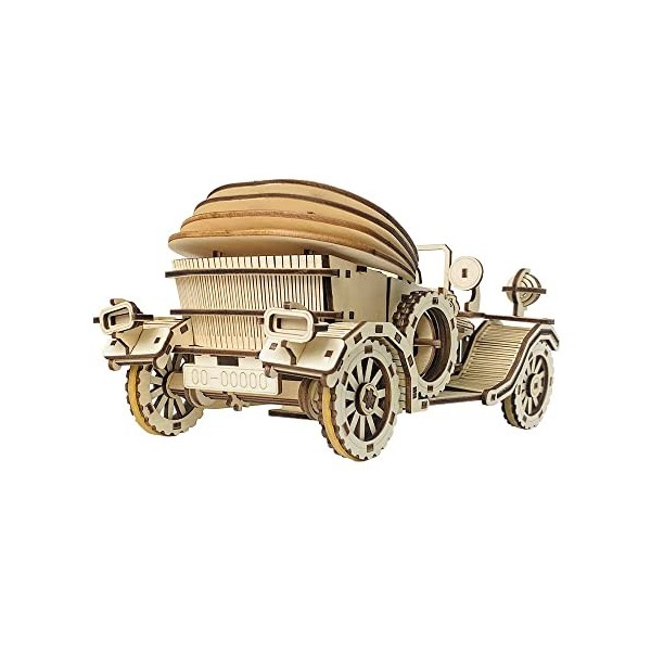 KaAfaL Vintage Convertible DIY Modèles 3D Stéréoscopique Bois Puzzle Creative Puzzle Assemblage Jouets - Modèle de Voiture Ki