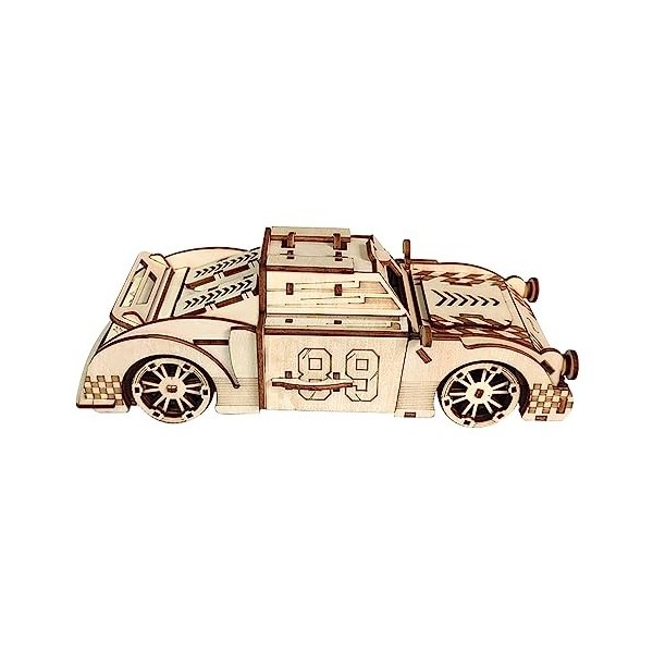 KaAfaL Modèle de Course de Puzzle en Bois 3D, Transmission en Bois Cool Voiture de Sport Adulte ingénierie kit de modèle en B