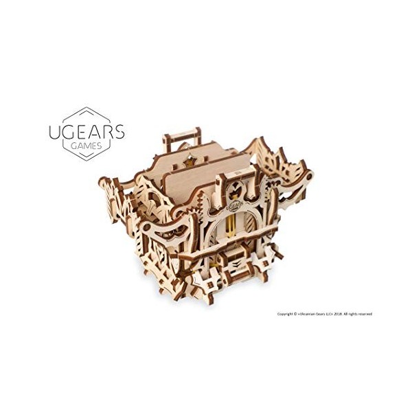 UGears Puzzle 3D Mécanique Adulte - Boîte à Jeux de Cartes - Deck Box - Porte-Carte à Jouer en Bois de Qualité Supérieure - J