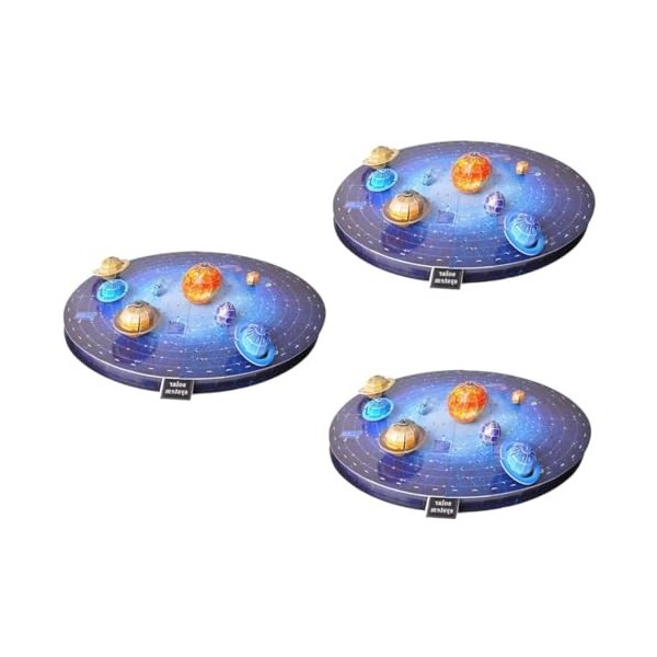 Vaguelly 3 Ensembles système Solaire Puzzles 3D Puzzle planète Jouets spatiaux des modèles Les Jouets denfants Casse-tête po